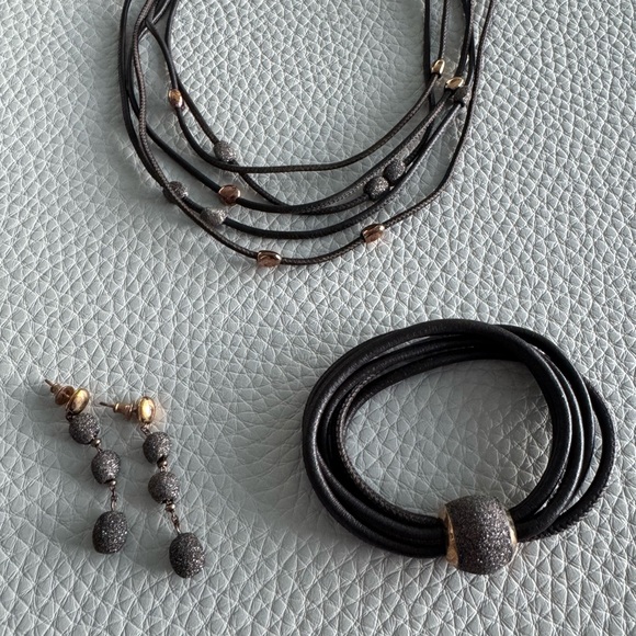 Elegant Italian Brown and Copper Jewelry Set - Picture 1 of 3